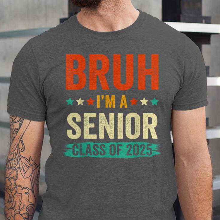 Vintage Bruh I'm A Senior Class Of 2025 Graduation Women Men Unisex Jersey T-Shirt