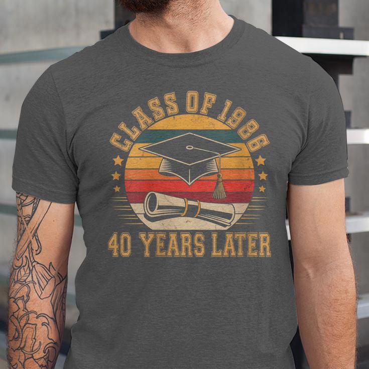 Vintage Class Of 1986 40 Years Later Reunion 40th Graduation Unisex Jersey T-Shirt
