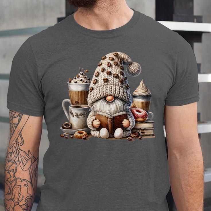 Vintage Cute Gnome Reading Book Coffee Latte Men Women Kids Unisex Jersey T-Shirt Vintage Cute Gnome Reading Book Coffee Latte Men Women Kids Unisex Jersey T-Shirt
