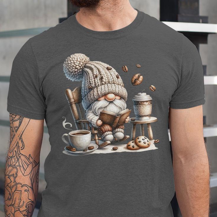 Vintage Cute Gnome Reading Book Coffee Cute Gnome Graphic Unisex Jersey T-Shirt Vintage Cute Gnome Reading Book Coffee Cute Gnome Graphic Unisex Jersey T-Shirt