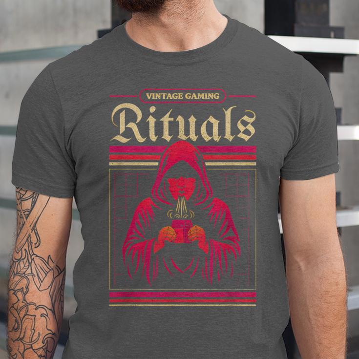 Vintage Gaming Rituals Retro Gamer Nostalgia Vintage Games Unisex Jersey T-Shirt