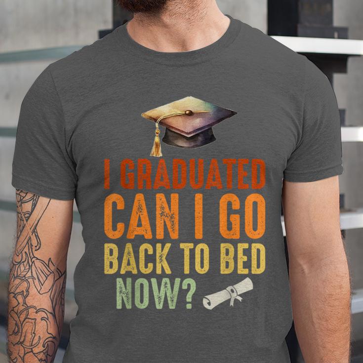 Vintage I Graduated Can I Go Back To Bed Now Graduation Unisex Jersey T-Shirt