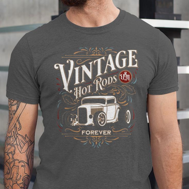 Vintage Hot Rods USA Forever Classic Car Nostalgia Unisex Jersey T-Shirt