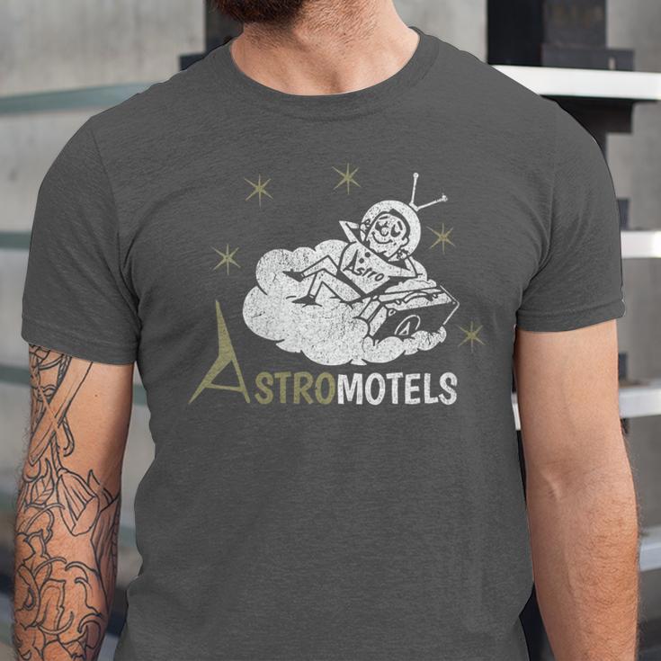 Vintage Hotel Matchbook Astro Motels 50s Retro Spaceman Unisex Jersey T-Shirt Vintage Hotel Matchbook Astro Motels 50s Retro Spaceman Unisex Jersey T-Shirt