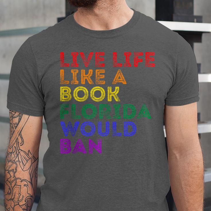 Vintage Live Life Like A Book Florida Would Ban LGBT Month Unisex Jersey T-Shirt Vintage Live Life Like A Book Florida Would Ban LGBT Month Unisex Jersey T-Shirt