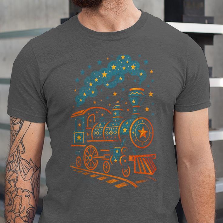 Vintage Locomotive Nostalgia Railroad Stars Unisex Jersey T-Shirt Vintage Locomotive Nostalgia Railroad Stars Unisex Jersey T-Shirt