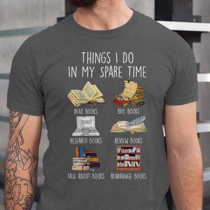 Vintage Retro Things I Do In My Spare Time Books Unisex Jersey T-Shirt