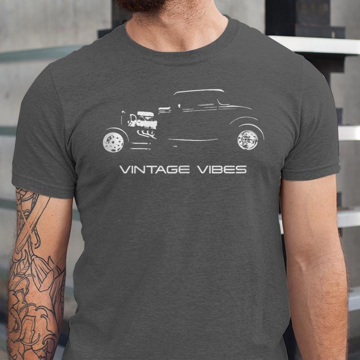 Vintage Vibes Automotive Nostalgia Classic Hotrod Car Unisex Jersey T-Shirt