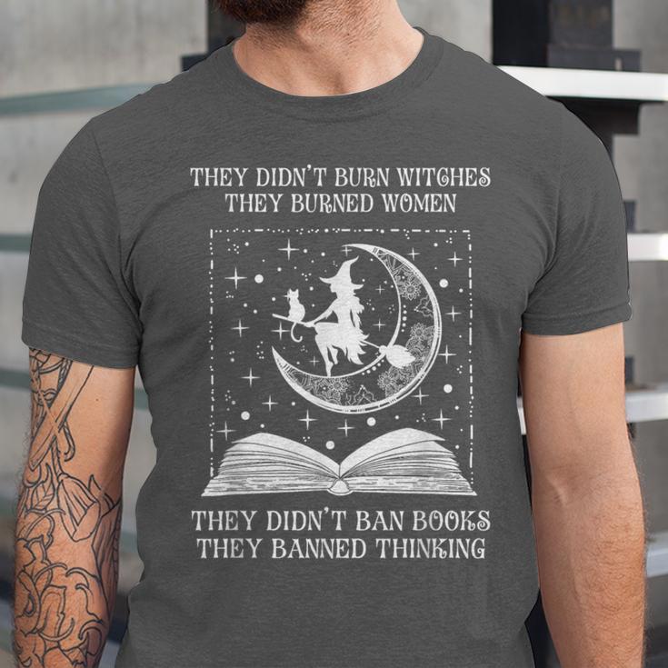 Vintage They Didn't Burn Witches They Burned Women Ban Books Unisex Jersey T-Shirt Vintage They Didn't Burn Witches They Burned Women Ban Books Unisex Jersey T-Shirt