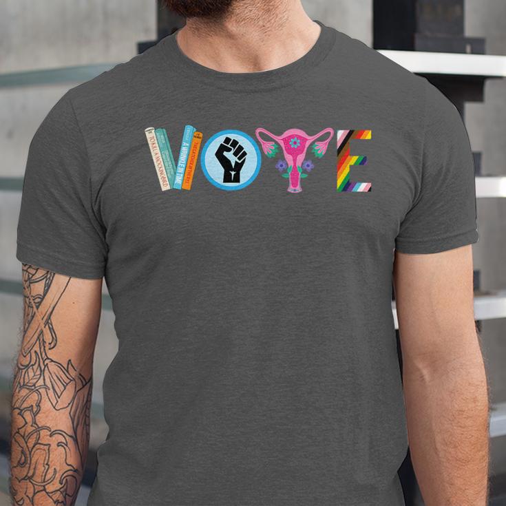 Vote Reproductive Right BLM Political Activism Lgbtq Book Unisex Jersey T-Shirt