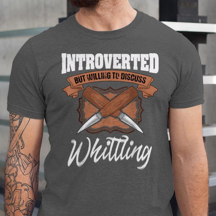 Whittling Hobby Woodcarve Introverted Wood Artist Whittler Unisex Jersey T-Shirt