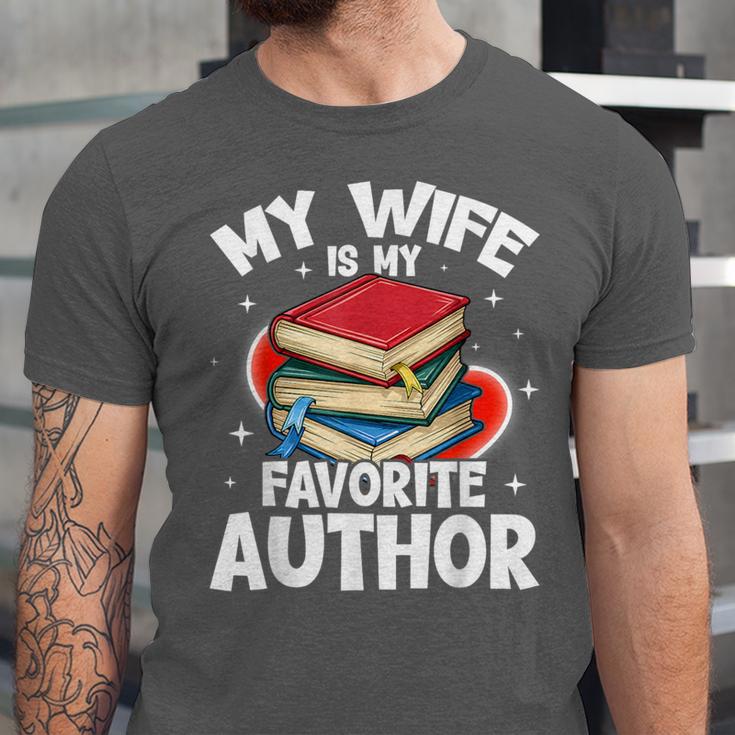 My Wife Is My Favorite Author Book Writer Unisex Jersey T-Shirt My Wife Is My Favorite Author Book Writer Unisex Jersey T-Shirt