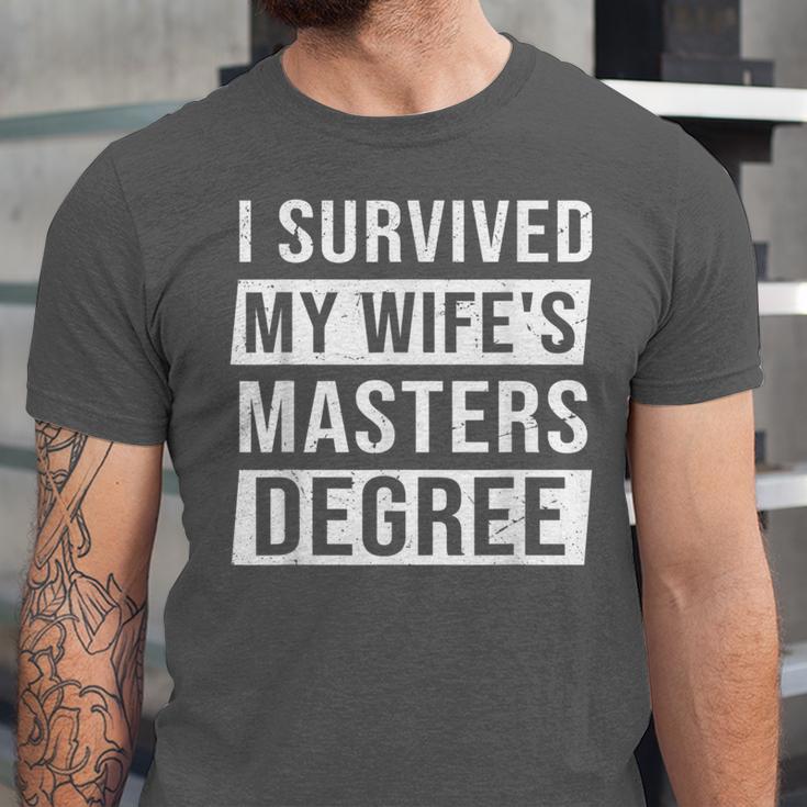 Wife Graduation I Survived My Wife's Master Degree Unisex Jersey T-Shirt