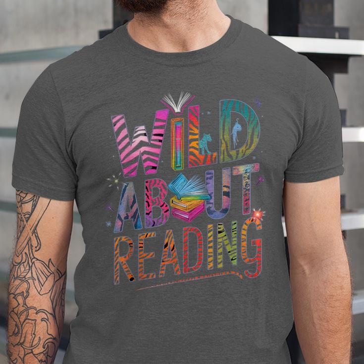 Wild About Reading Books Readers Lovers Bookworm Library Day Unisex Jersey T-Shirt Wild About Reading Books Readers Lovers Bookworm Library Day Unisex Jersey T-Shirt