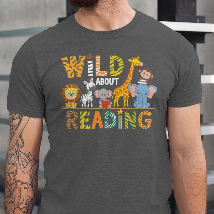 Wild About Reading Kid Love Wild Animal Books Back To School Unisex Jersey T-Shirt Wild About Reading Kid Love Wild Animal Books Back To School Unisex Jersey T-Shirt
