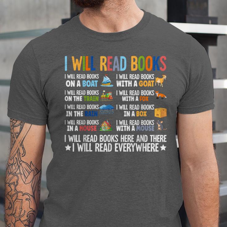I Will Read Books On A Boat Fun Reading Lover Unisex Jersey T-Shirt