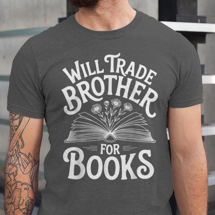 Will Trade Brother For Books Unisex Jersey T-Shirt
