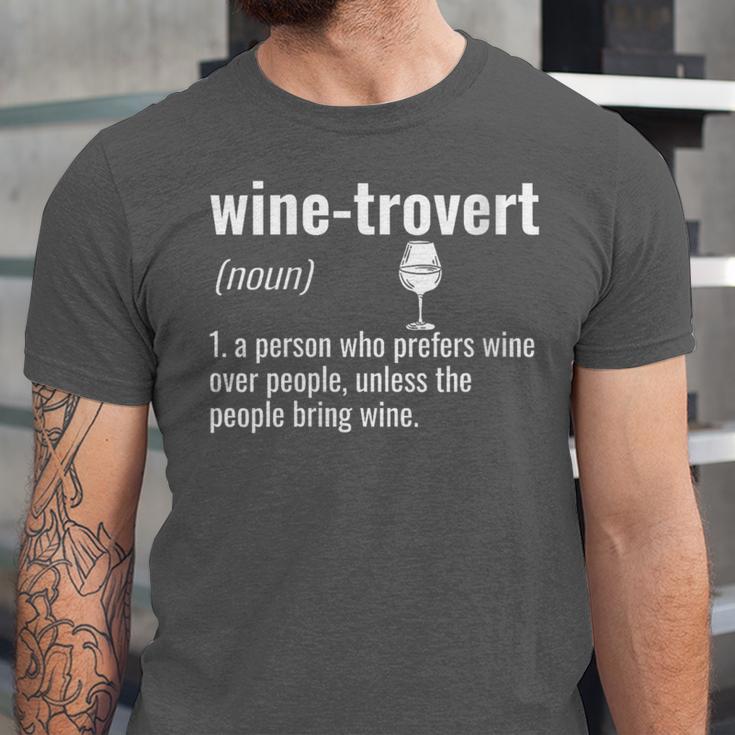 Wine-Trovert Wine Humor Definition Introvert Unisex Jersey T-Shirt Wine-Trovert Wine Humor Definition Introvert Unisex Jersey T-Shirt