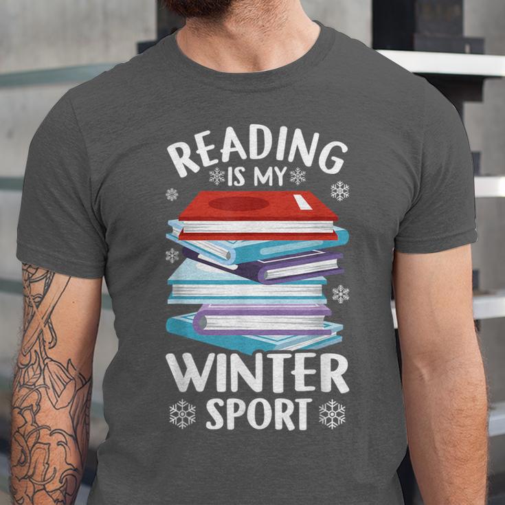 Winter Reading Book Bookworm Winter Unisex Jersey T-Shirt Winter Reading Book Bookworm Winter Unisex Jersey T-Shirt