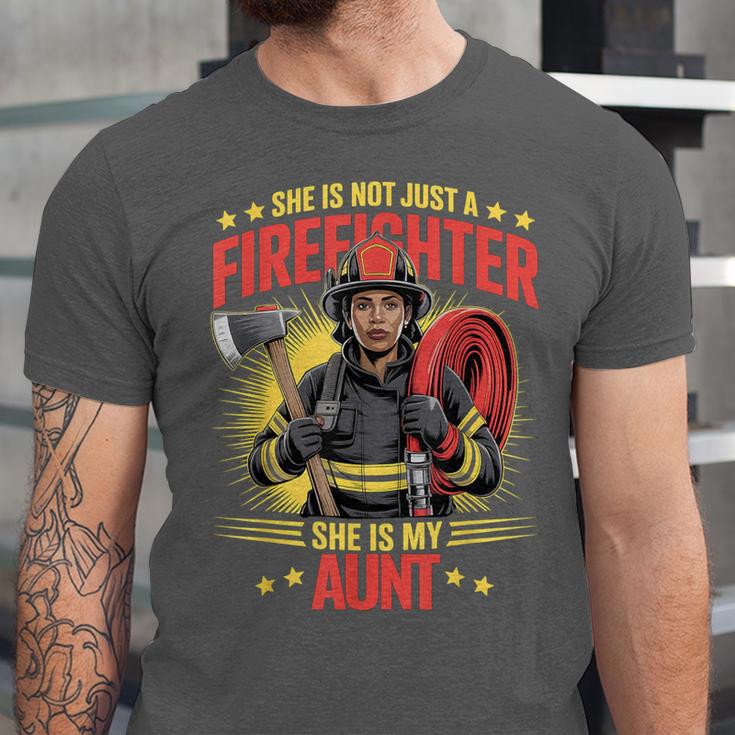 Woman Firefighter Aunt TiTi Auntie Black Graduation Unisex Jersey T-Shirt