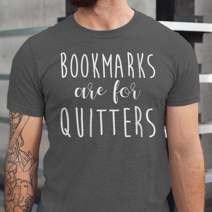 Women's Bookmarks Are For Quitters Librarian Book Lover Unisex Jersey T-Shirt Women's Bookmarks Are For Quitters Librarian Book Lover Unisex Jersey T-Shirt
