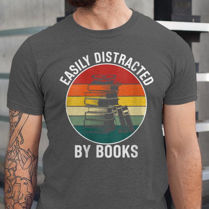 Women's Easily Distracted By Books Unisex Jersey T-Shirt Women's Easily Distracted By Books Unisex Jersey T-Shirt