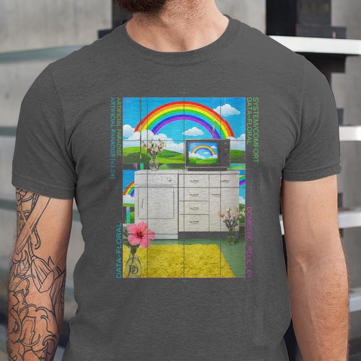 Women's Frutiger Aero Aesthetic Rainbow Glitch Art Unisex Jersey T-Shirt