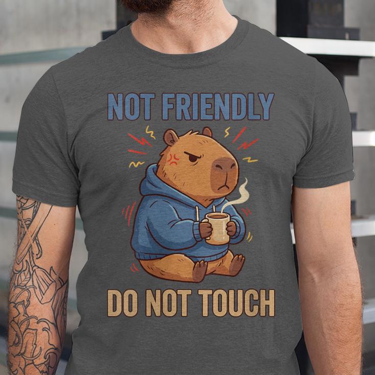 Women's Grouchy Capybara Not Friendly Do Not Touch Introvert Unisex Jersey T-Shirt