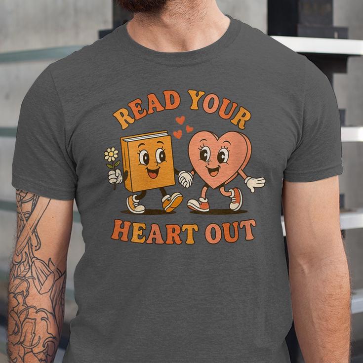 Women's Read Your Heart Out Teacher Valentines Reading Book Love Unisex Jersey T-Shirt Women's Read Your Heart Out Teacher Valentines Reading Book Love Unisex Jersey T-Shirt