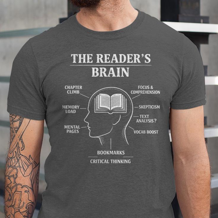 Women's The Reader’s Brain Book Lover Reading Diagram Graphic Unisex Jersey T-Shirt Women's The Reader’s Brain Book Lover Reading Diagram Graphic Unisex Jersey T-Shirt