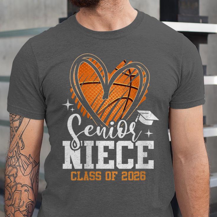 Women's Senior Niece Class Of 2026 Basketball Graduation Heart Unisex Jersey T-Shirt