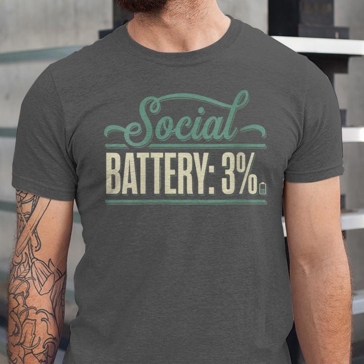 Women's Social Battery 3 Introvert Sarcasm Unisex Jersey T-Shirt Women's Social Battery 3 Introvert Sarcasm Unisex Jersey T-Shirt