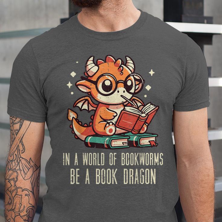 In World Of Bookworms Be Book Dragon Cute Women Kids Men Unisex Jersey T-Shirt In World Of Bookworms Be Book Dragon Cute Women Kids Men Unisex Jersey T-Shirt