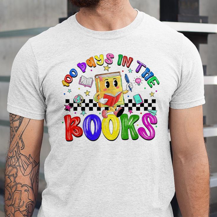 100 Days In The Book Fun 100 Days Of School Boy Girl Teacher Unisex Jersey T-Shirt