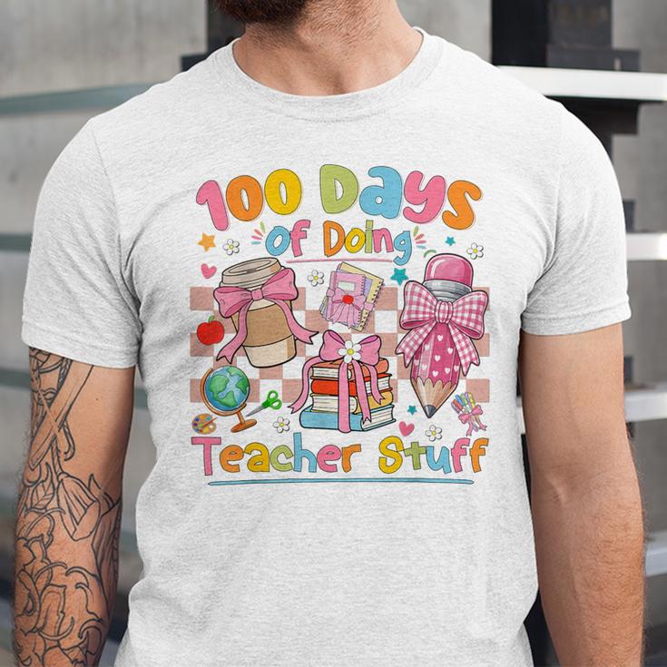 100th Day Of School Teacher 100 Days Coffee Books Unisex Jersey T-Shirt