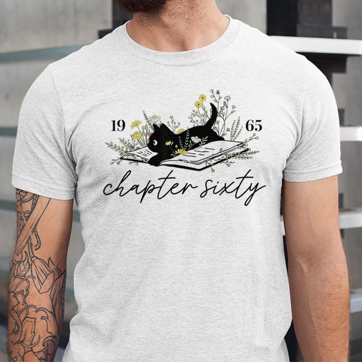 1965 Chapter Sixty Book Cat Lover 60th Birthday For Men Women Unisex Jersey T-Shirt 1965 Chapter Sixty Book Cat Lover 60th Birthday For Men Women Unisex Jersey T-Shirt