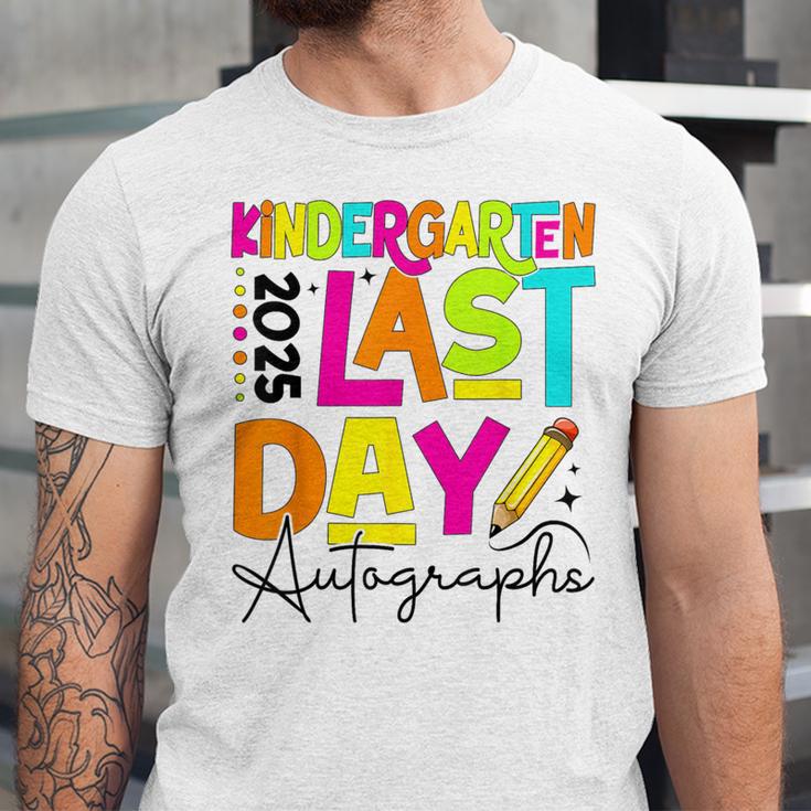 2025 Last Day Of School Autograph Kindergarten Graduation Unisex Jersey T-Shirt