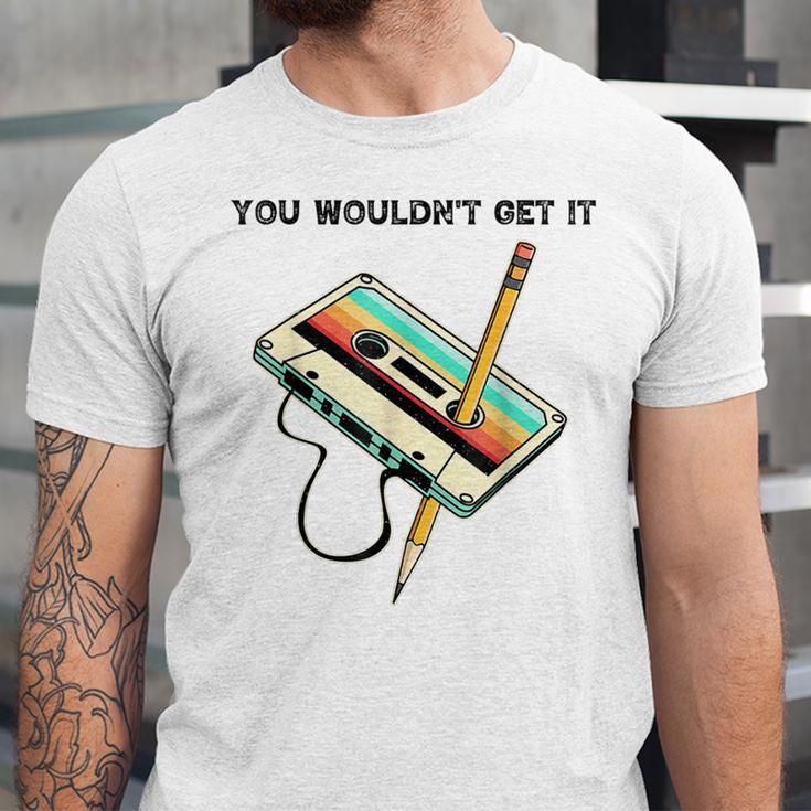 70s 80s 90s Retro Party Costume Nostalgia Cassette Unisex Jersey T-Shirt