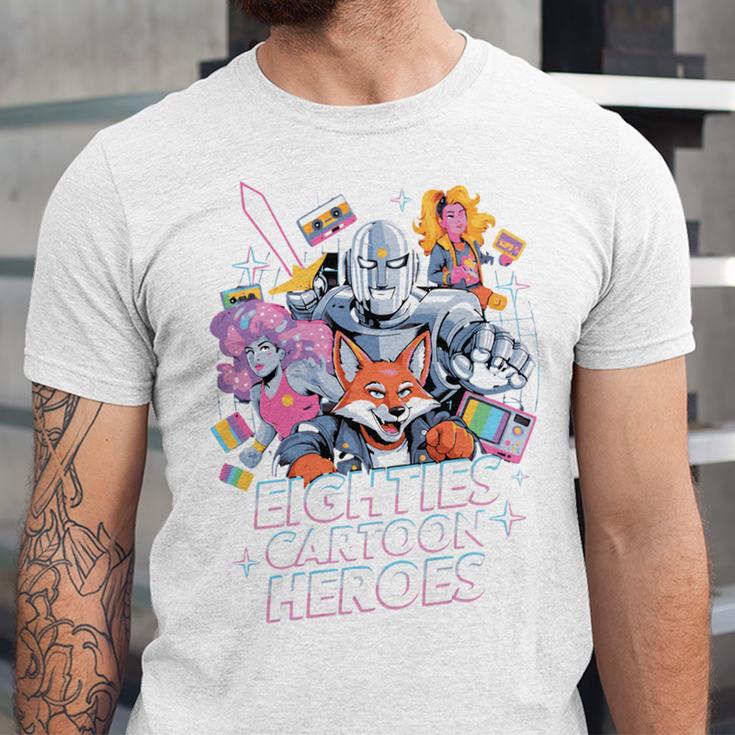 80's Cartoon Heroes Apparel For Retro Nostalgia Fans Unisex Jersey T-Shirt