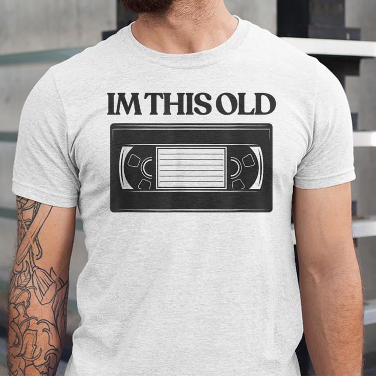 80s VHS Video Cassette Nostalgia Unisex Jersey T-Shirt
