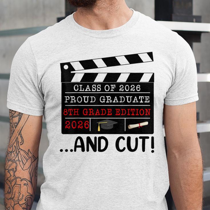 8th Grade Graduation 2026 Graduate Clapperboard Unisex Jersey T-Shirt
