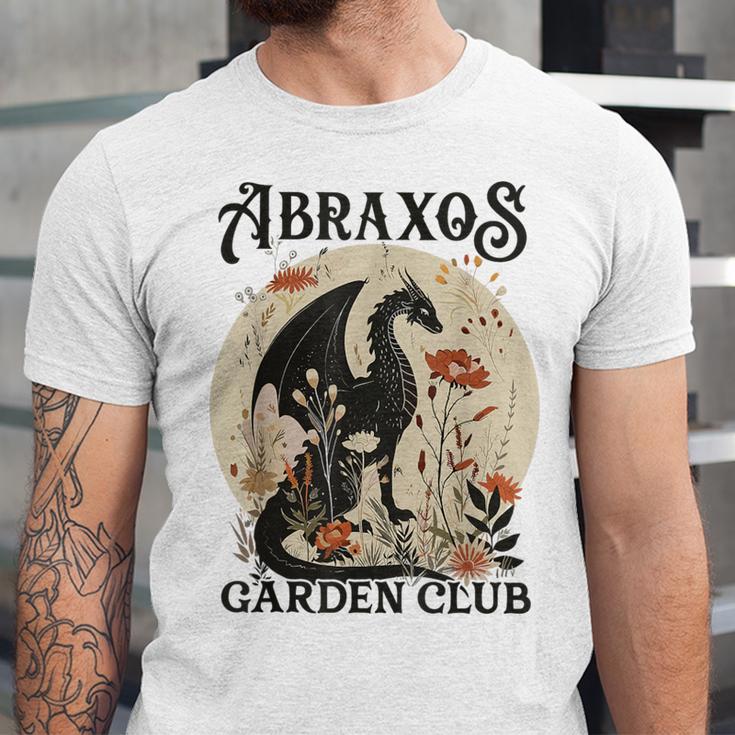 Abraxos Flower Garden Club Book Lover Fantasy Dragon Bookish Unisex Jersey T-Shirt Abraxos Flower Garden Club Book Lover Fantasy Dragon Bookish Unisex Jersey T-Shirt