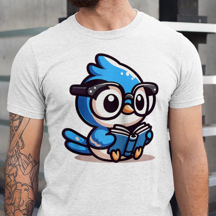 Adorable Book Lover Blue Jay With Reading Glasses Cute Raglan Baseball Tee Unisex Jersey T-Shirt Adorable Book Lover Blue Jay With Reading Glasses Cute Raglan Baseball Tee Unisex Jersey T-Shirt