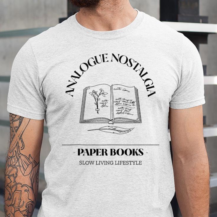 Analogue Nostalgia Paper Books Book Graphic Unisex Jersey T-Shirt