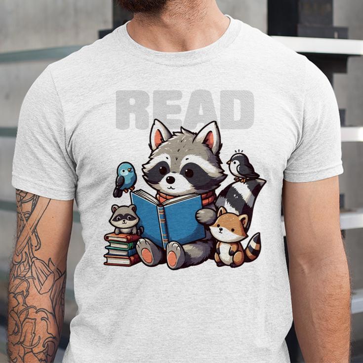 Animals Raccoon Reading Book Librarian Across America Kids Unisex Jersey T-Shirt