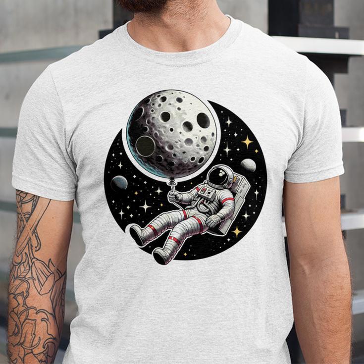 Astronaut Aesthetic Holding Moon Balloon Planets Introvert Unisex Jersey T-Shirt Astronaut Aesthetic Holding Moon Balloon Planets Introvert Unisex Jersey T-Shirt