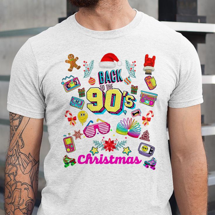 Back To 90's Christmas Nostalgia Quotes Graphic Premium Tri-Blend Unisex Jersey T-Shirt