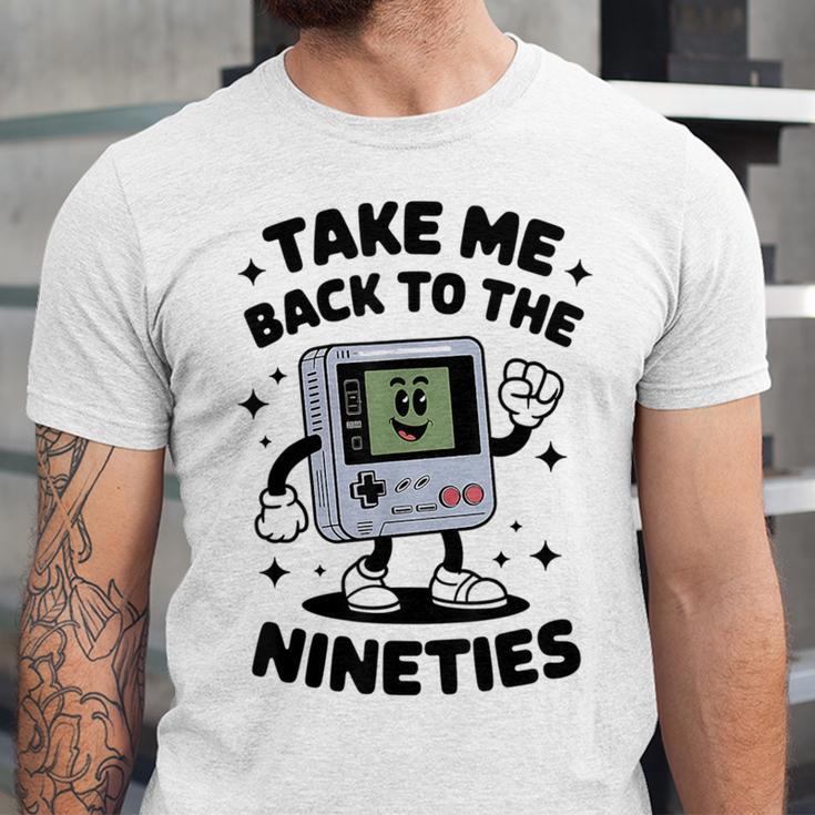 Take Me Back To The Nineties 90's Retro Gamer Nostalgia Unisex Jersey T-Shirt
