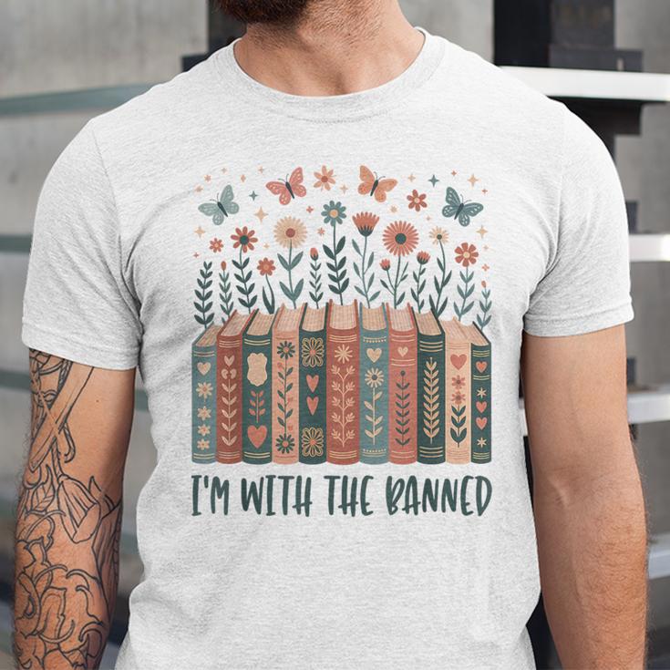 Im With The Banned Book Readers Librarian Read Banned Books Unisex Jersey T-Shirt Im With The Banned Book Readers Librarian Read Banned Books Unisex Jersey T-Shirt