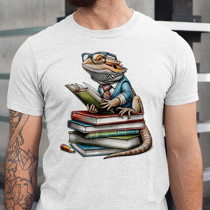 Bearded Dragon Reading Books Matching Bookworm Librarian Unisex Jersey T-Shirt Bearded Dragon Reading Books Matching Bookworm Librarian Unisex Jersey T-Shirt